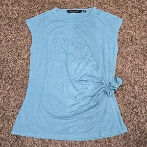 Colleen Lopez NWOT Blue Sleeveless Side Tie Top Size XS Dressy